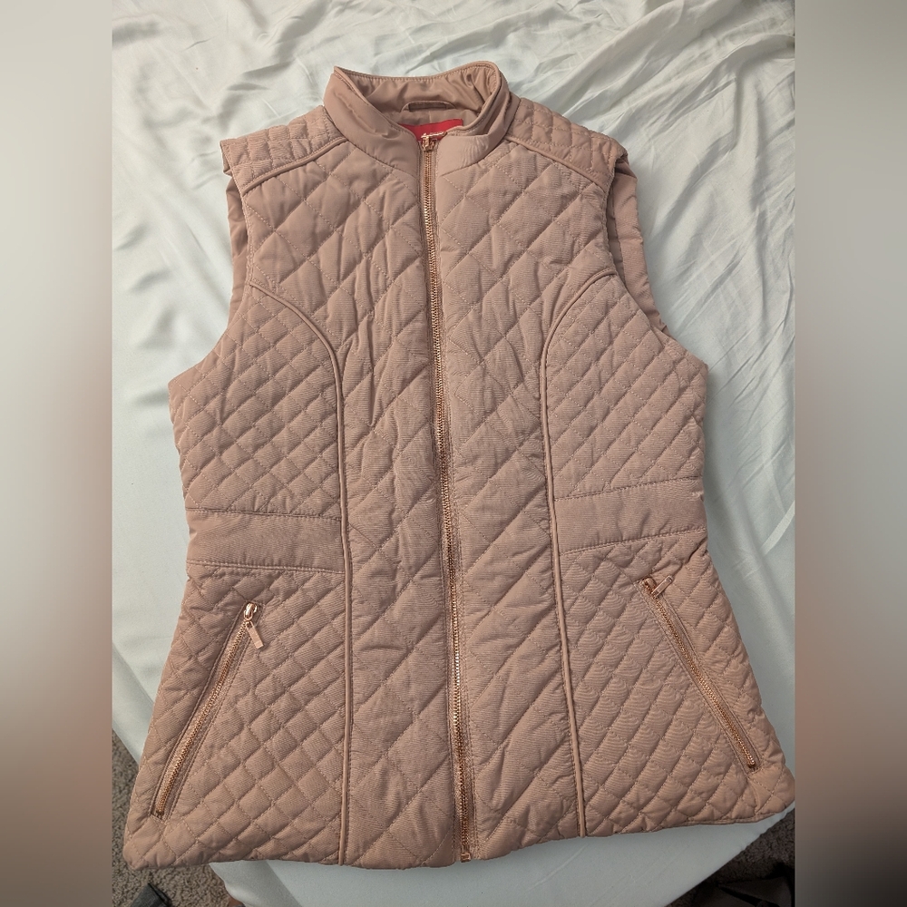 Guess Puffer Vest, Size S, Dusty Rose